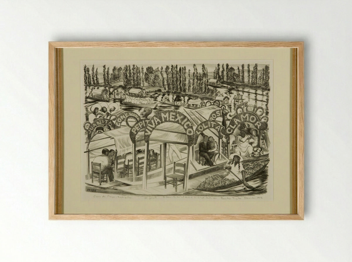 Cinco de Mayo - Xochimilco - Prentiss Taylor - Framed Print Wood