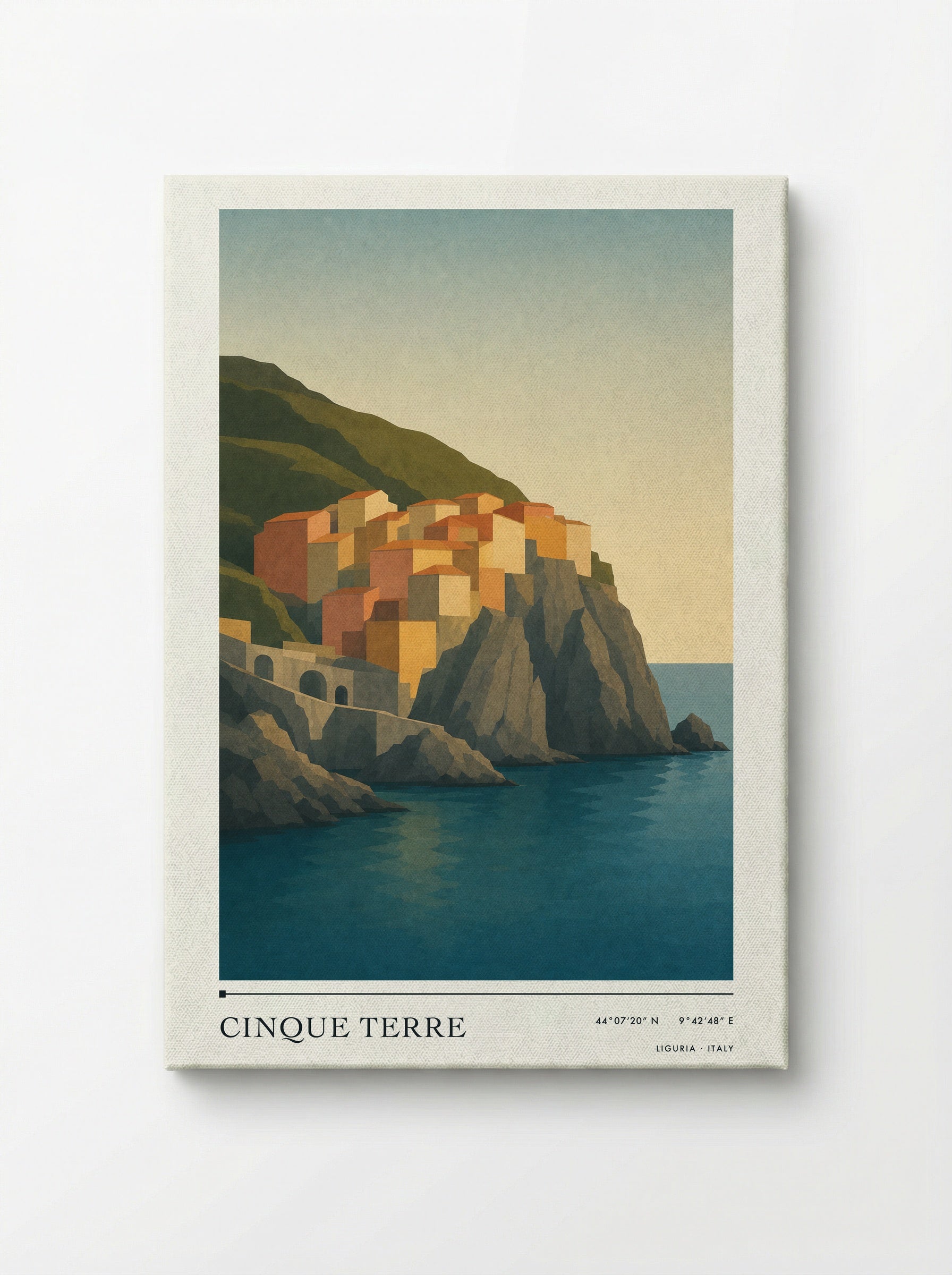 Cinque Terre Travel Poster Artwork - Canvas