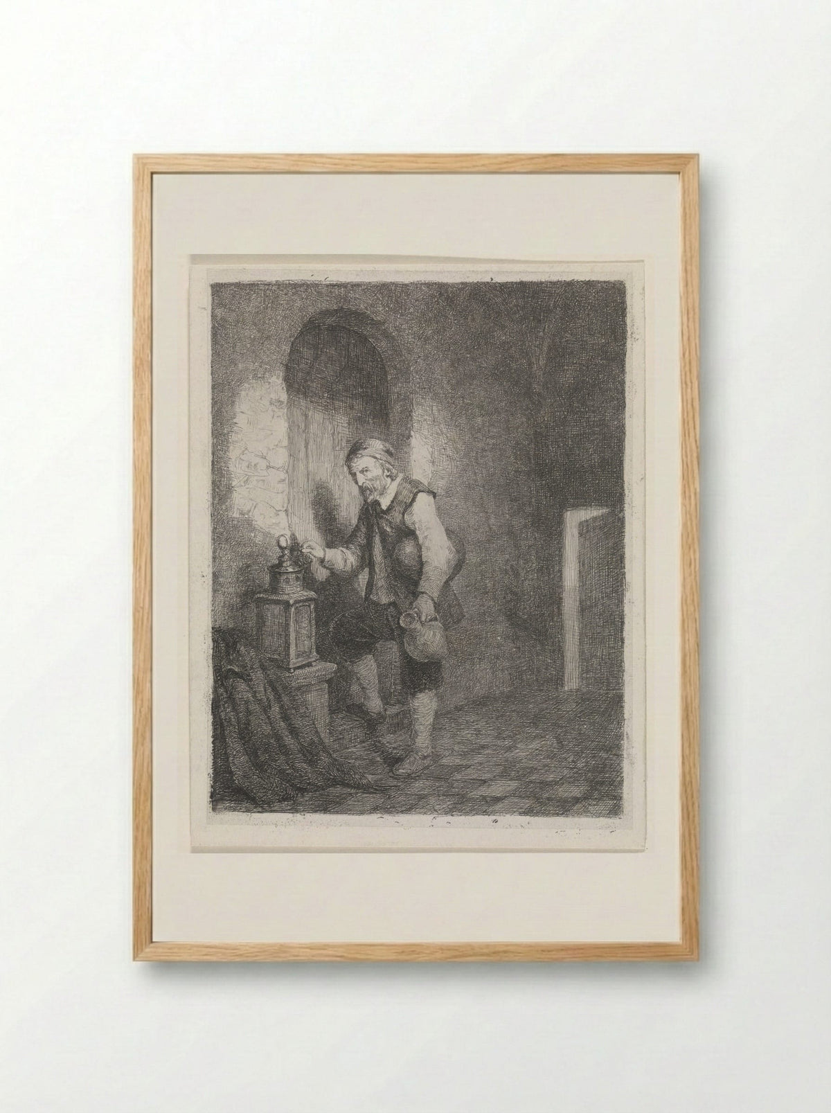 Cipier (The Gaoler) - David van der Kellen - Framed Print Wood