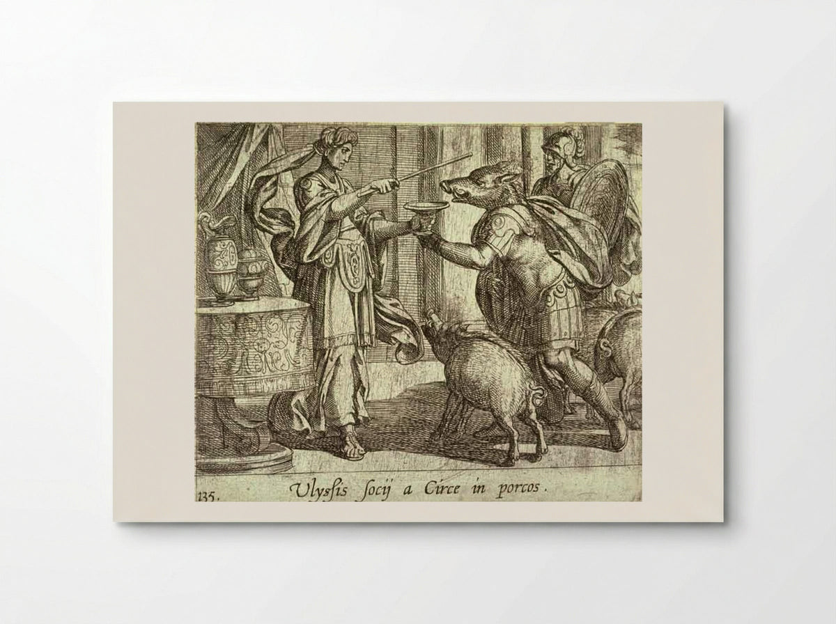 Circe Changing Ulysses' Men to Swine - Antonio Tempesta - Poster