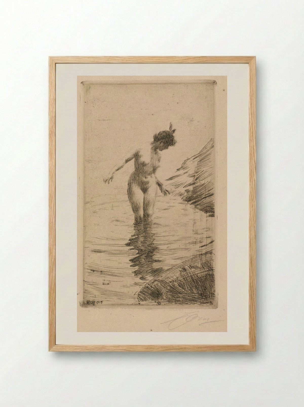 Circles of Water II - Anders Zorn - Framed Print Wood