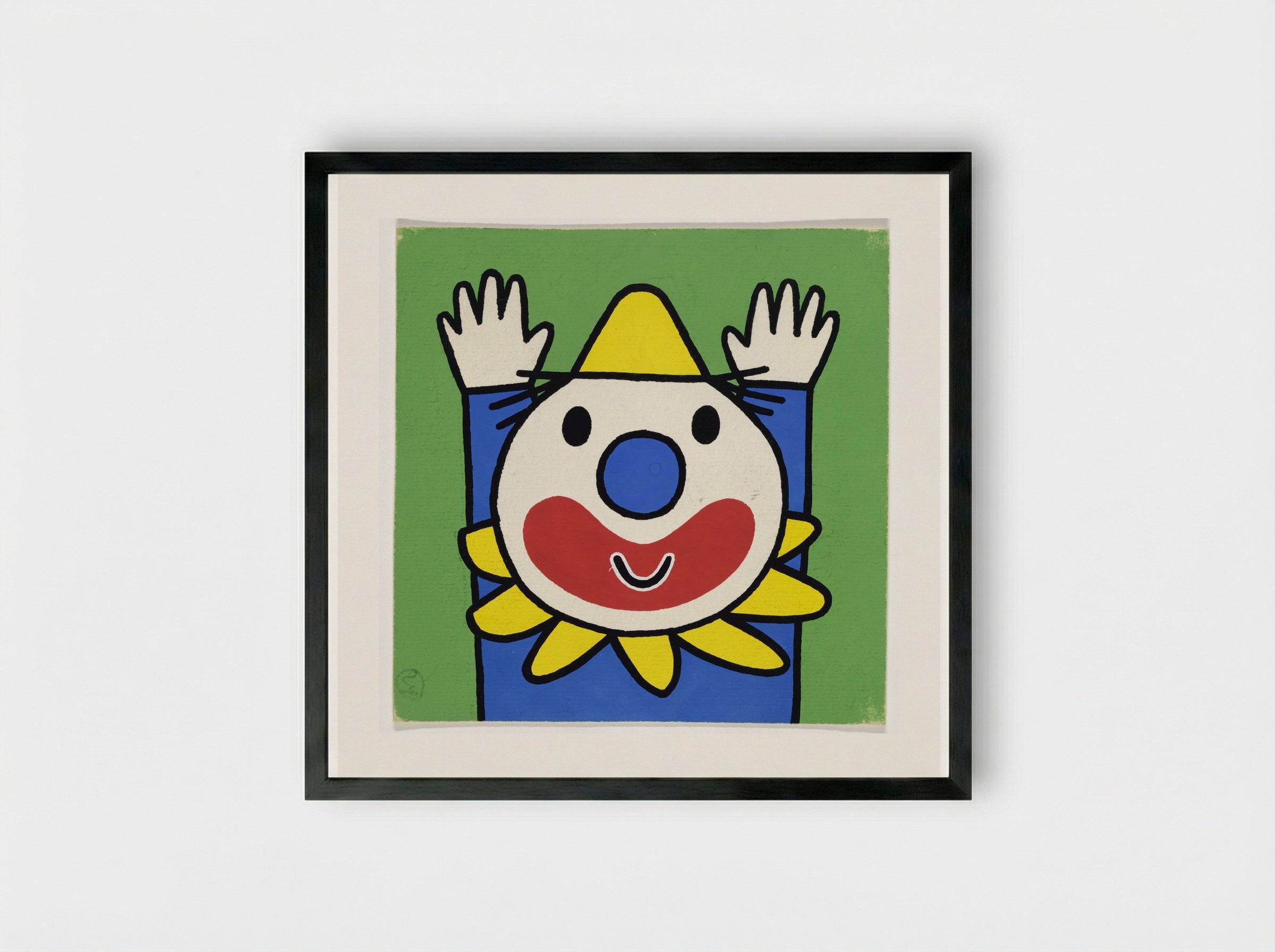 Circus (Clown Illustration) - Dick Bruna - Framed Print Black