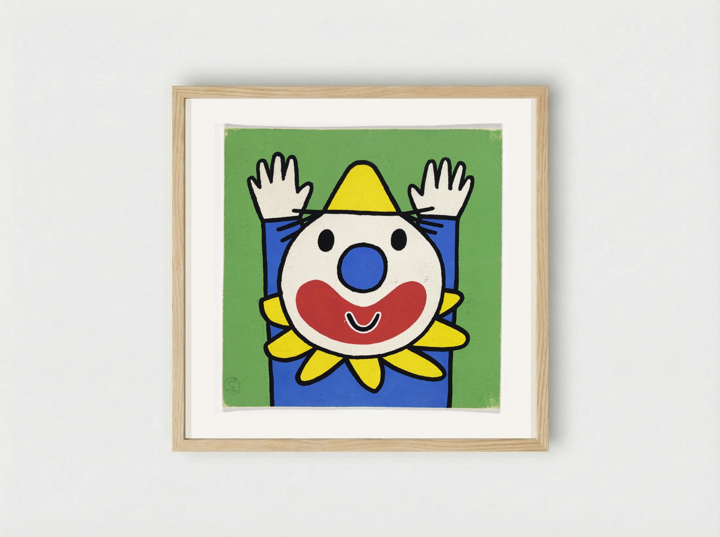 Circus (Clown Illustration) - Dick Bruna - Framed Print Wood