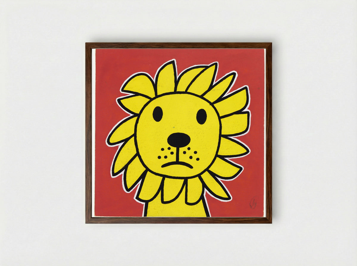 Circus (Lion) - Dick Bruna - Framed Print Dark Wood