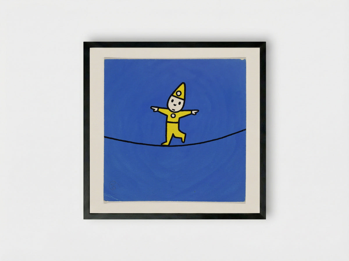 Circus (Tightrope Walker) - Dick Bruna - Framed Print Black