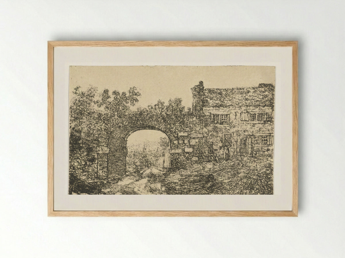 Citadellepoort te Luik - Otto Baron Howen - Framed Print Wood