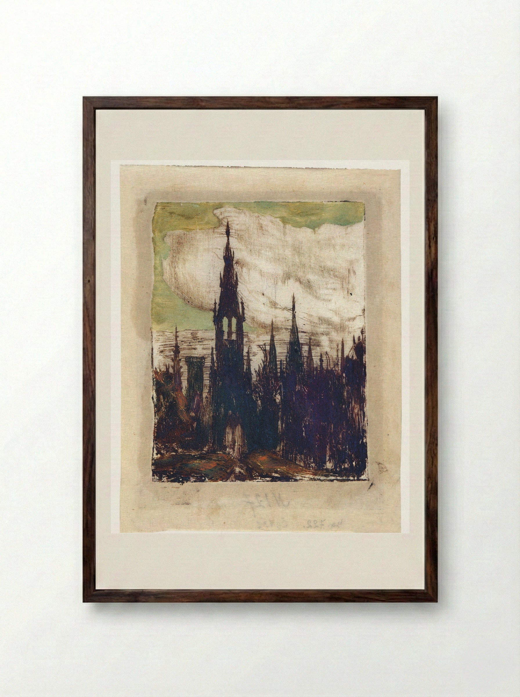 City (Towers) - Mikalojus Konstantinas Čiurlionis - Framed Print Dark Wood
