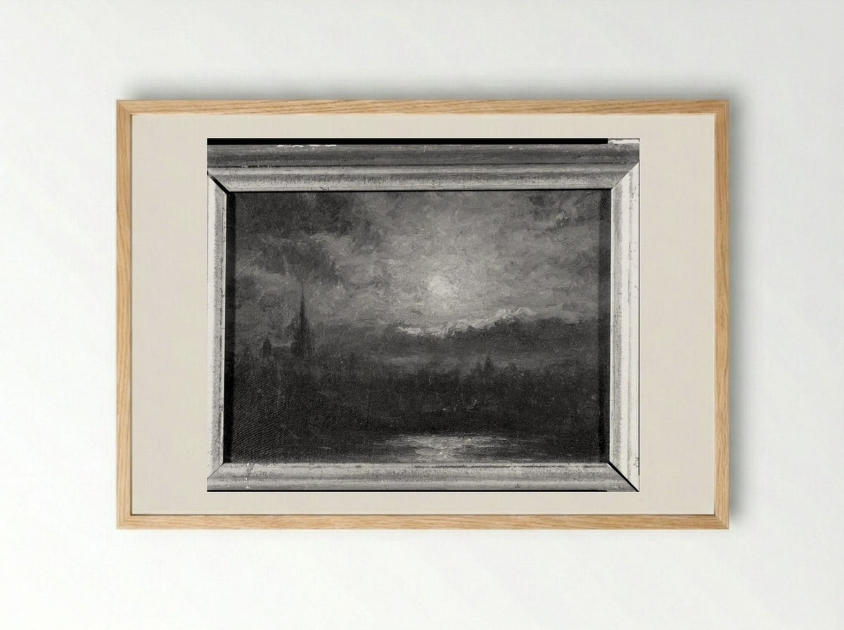 City View with Moon - Ralph Albert Blakelock - Framed Print Wood