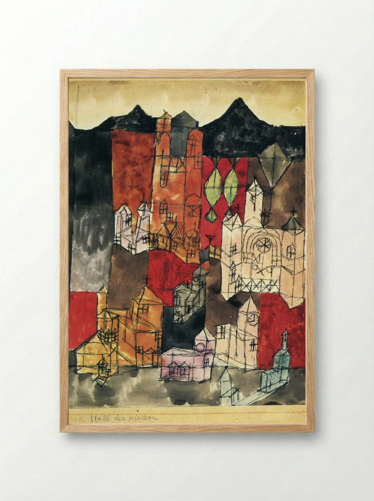 City of Churches - Paul Klee - Framed Print Wood