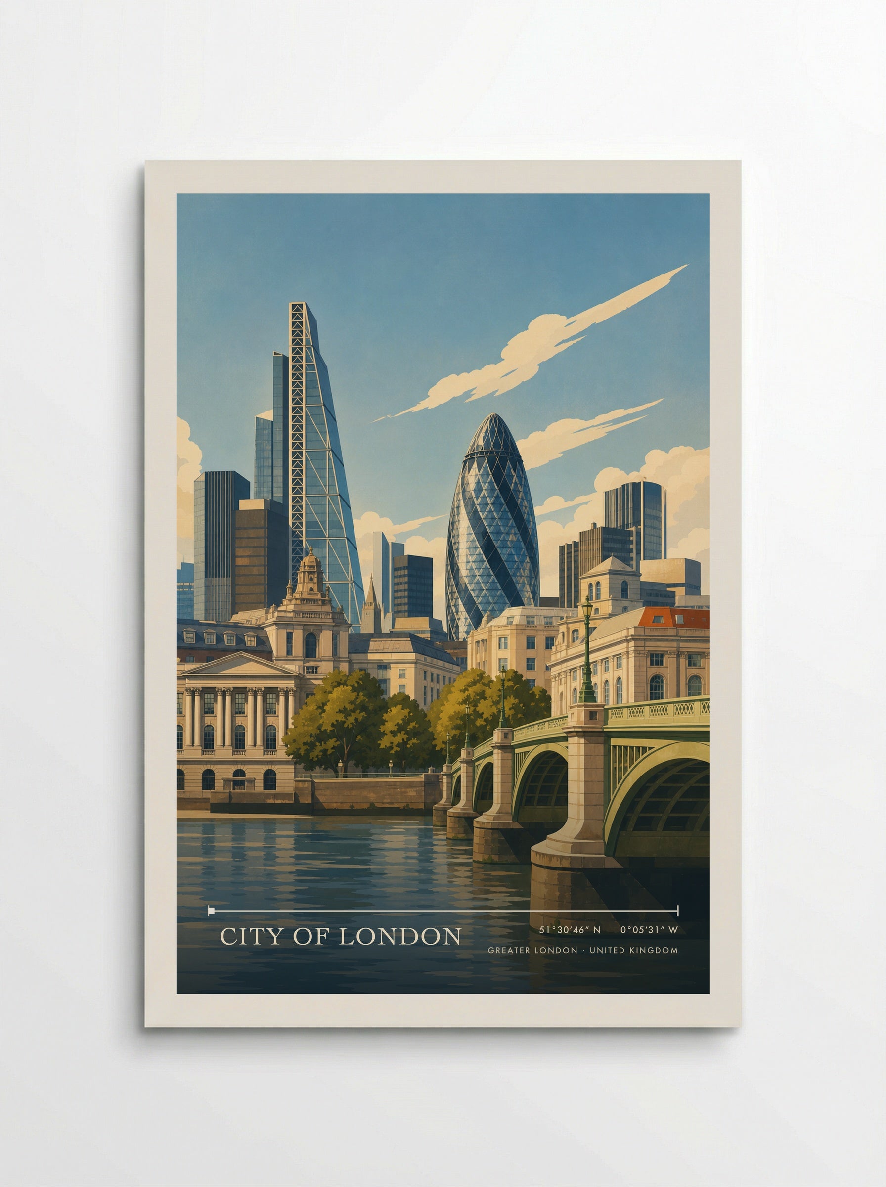 City of London Greater London United Kingdom Travel Poster - Poster