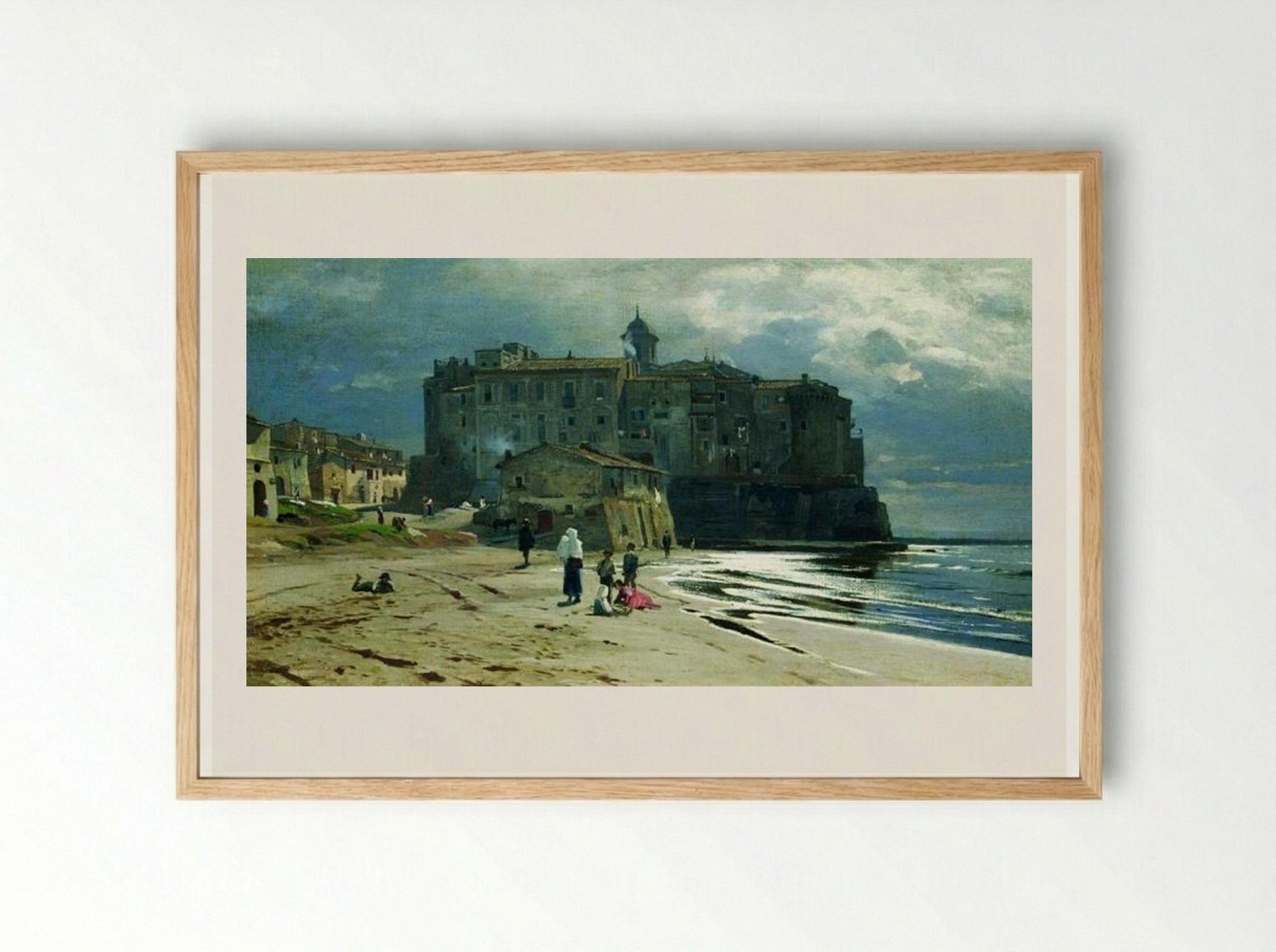 City on the seashore - Volodymyr Orlovsky - Framed Print Wood