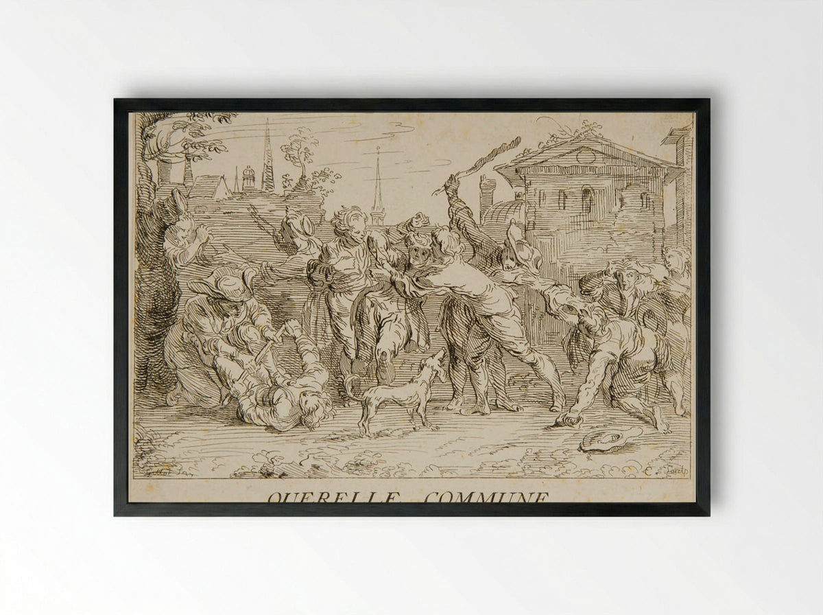 Civil Dispute - Anne Claude Philippe de Thubières, comte de Caylus - Framed Print Black