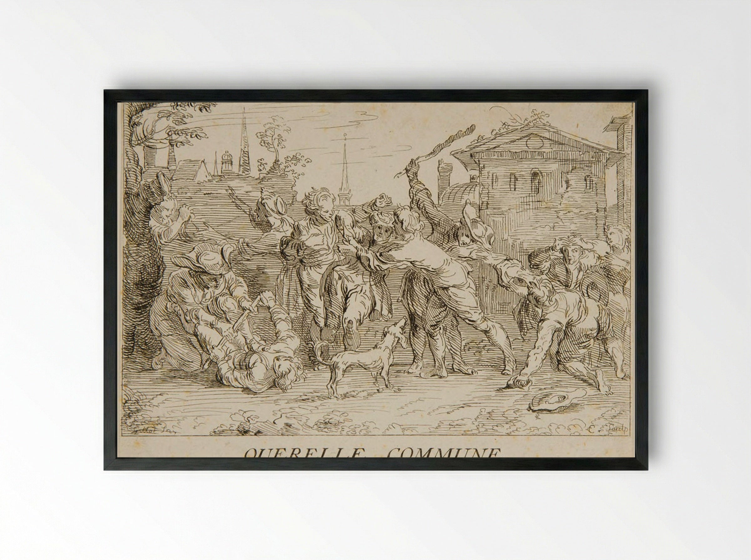 Civil Dispute - Anne Claude Philippe de Thubières, comte de Caylus - Framed Print Black
