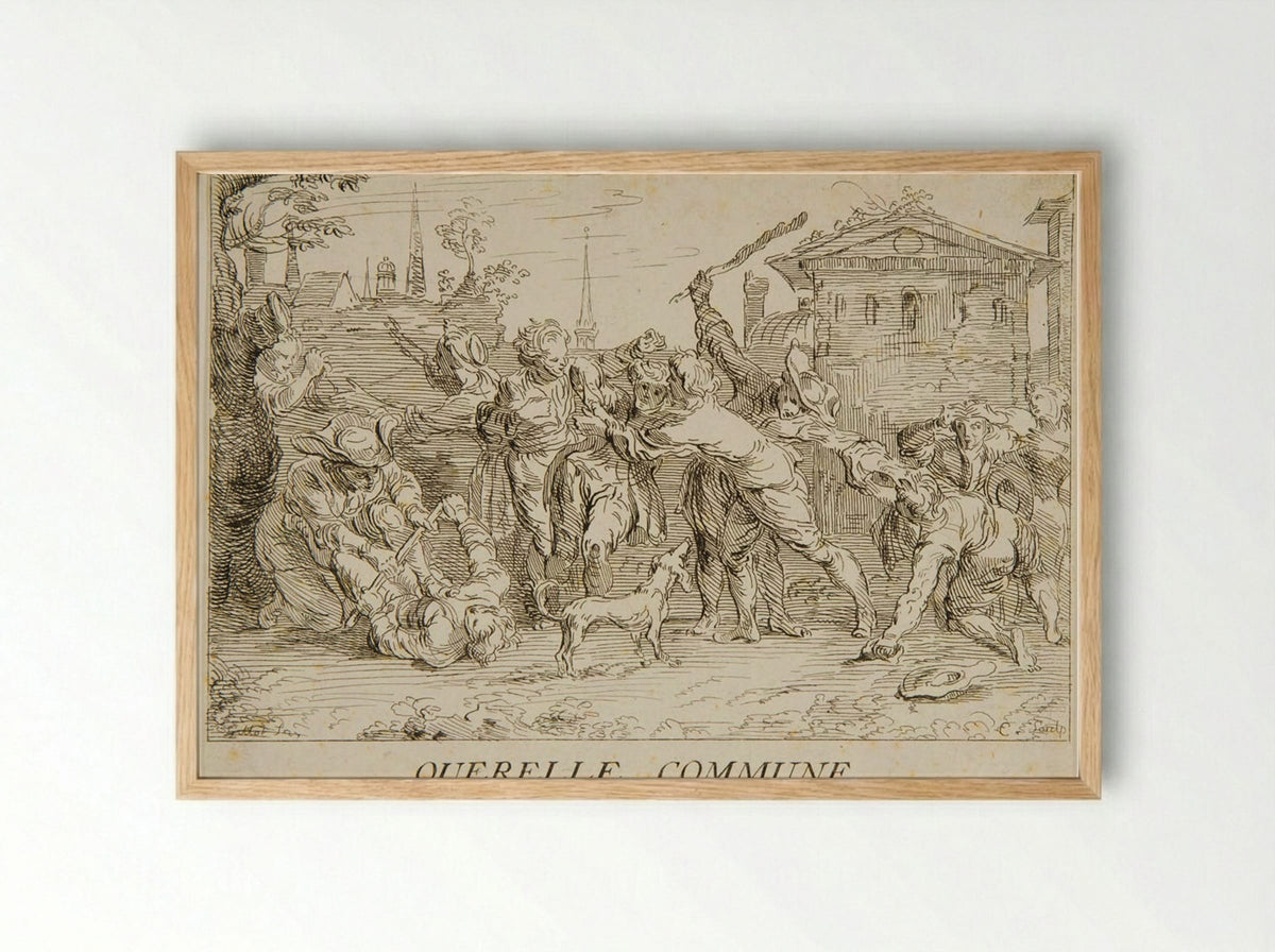 Civil Dispute - Anne Claude Philippe de Thubières, comte de Caylus - Framed Print Wood