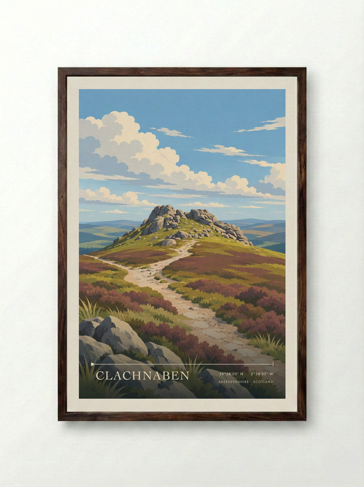 Clachnaben, Aberdeenshire | Travel Poster - Framed Print Dark Wood