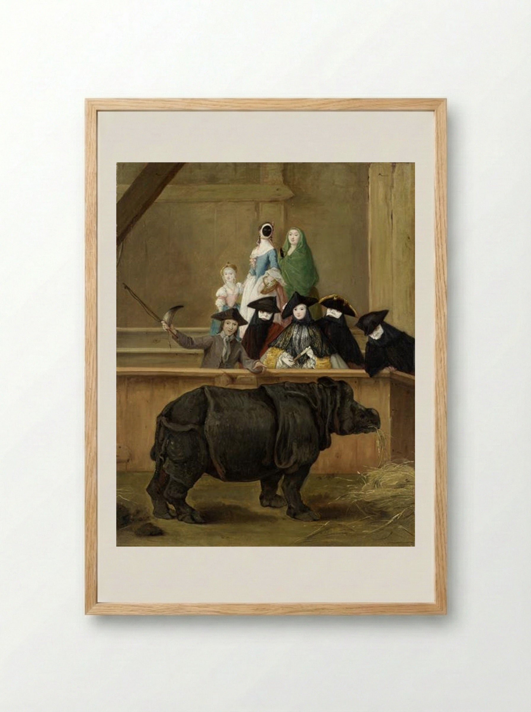 Clara the Rhinoceros - Pietro Longhi - Framed Print Wood