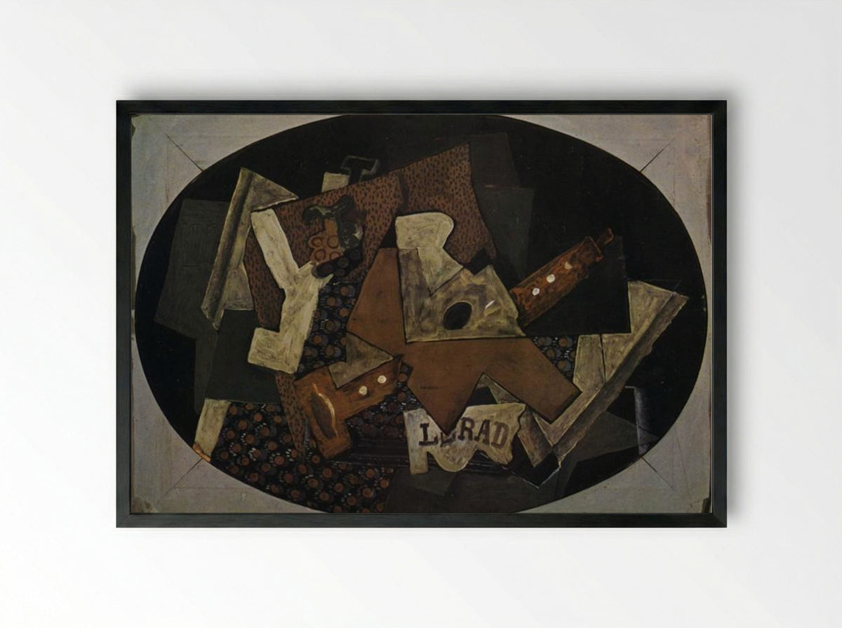 Clarinet, Guitar and Compotier - Georges Braque - Framed Print Black
