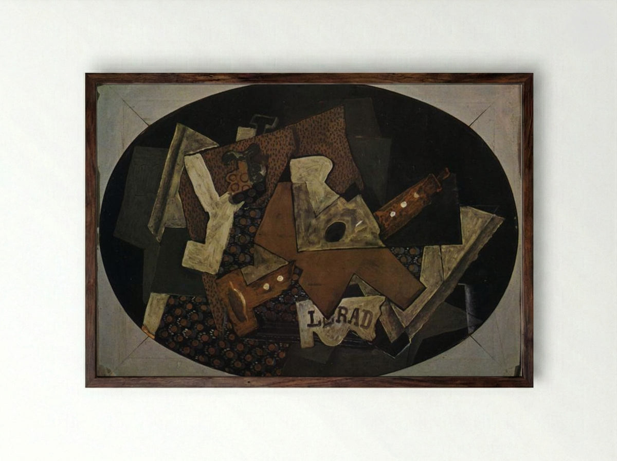 Clarinet, Guitar and Compotier - Georges Braque - Framed Print Dark Wood