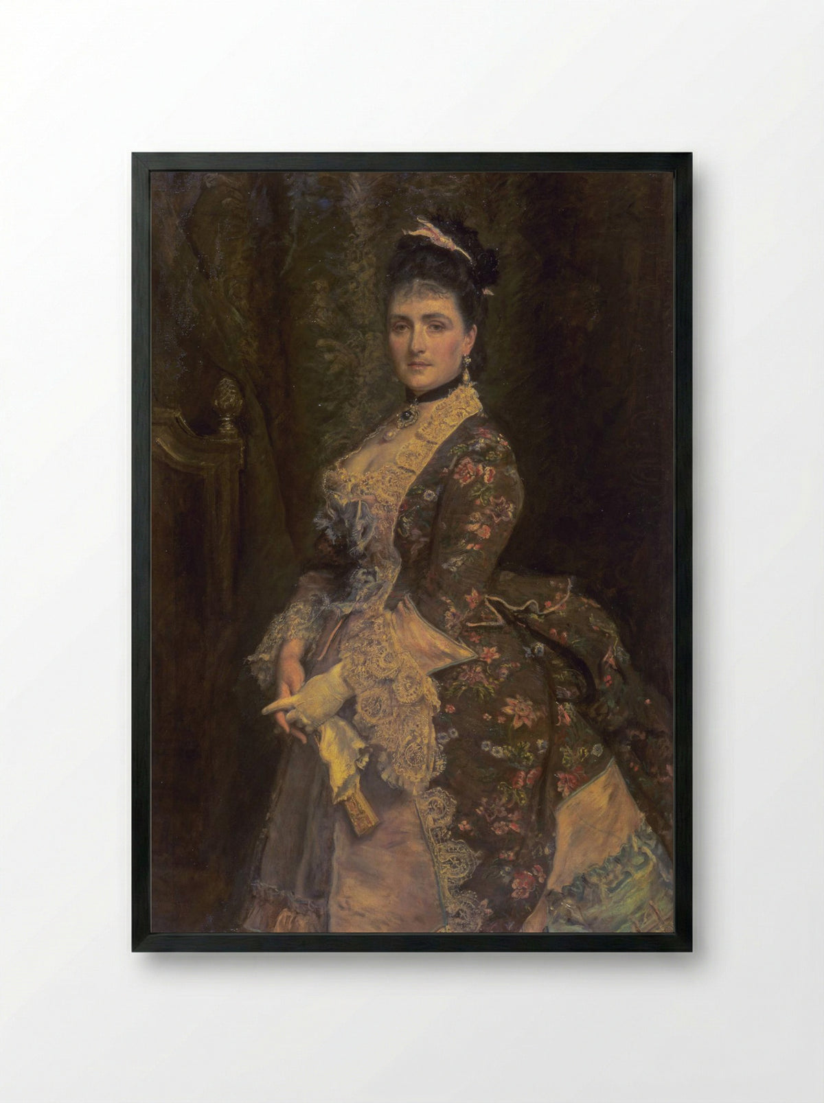 Clarissa - John Everett Millais - Framed Print Black