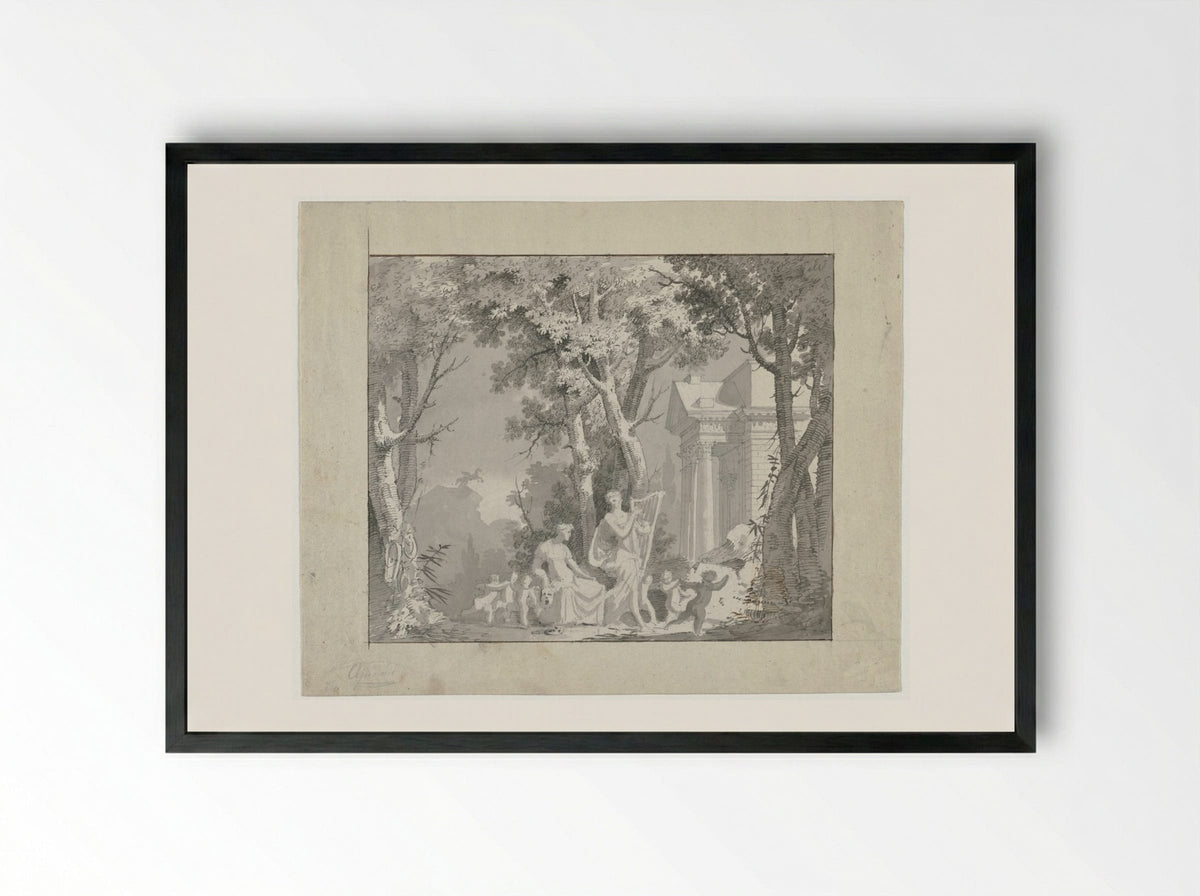 Classical Scene - Francisco Vieira - Framed Print Black