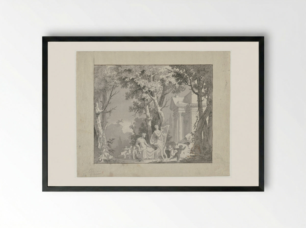 Classical Scene - Francisco Vieira - Framed Print Black
