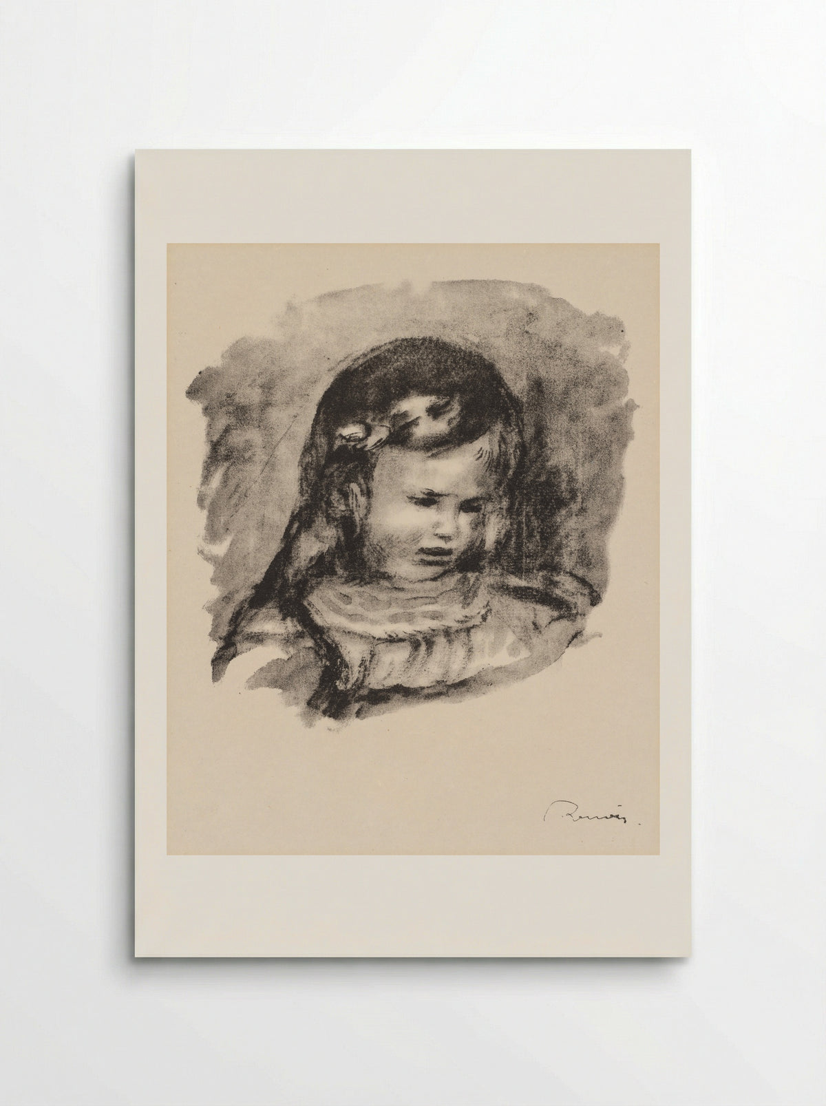 Claude Renoir, the Head Lowered - Pierre-Auguste Renoir - Poster