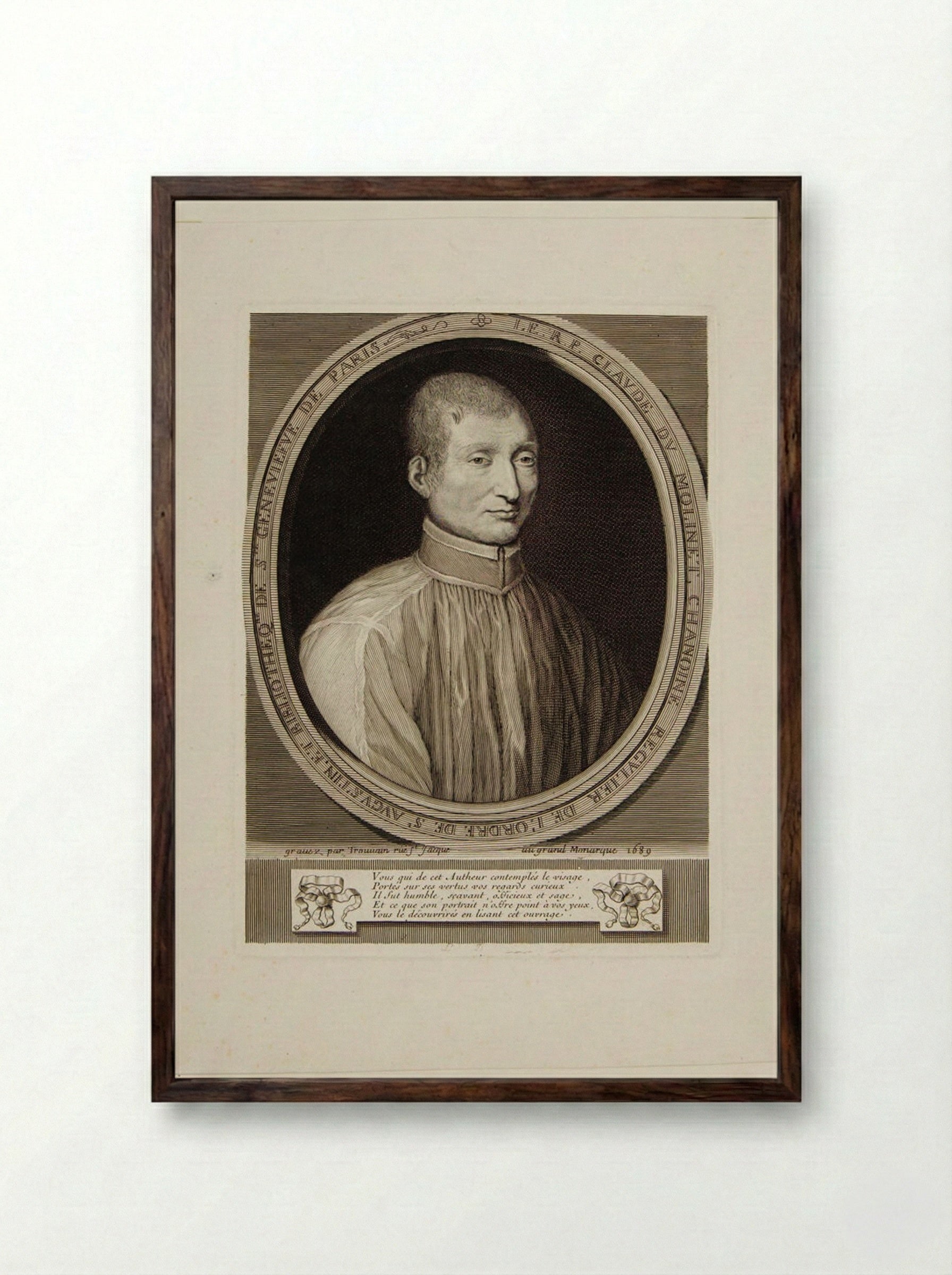 Claude du Molinet - Antoine Trouvain - Framed Print Dark Wood