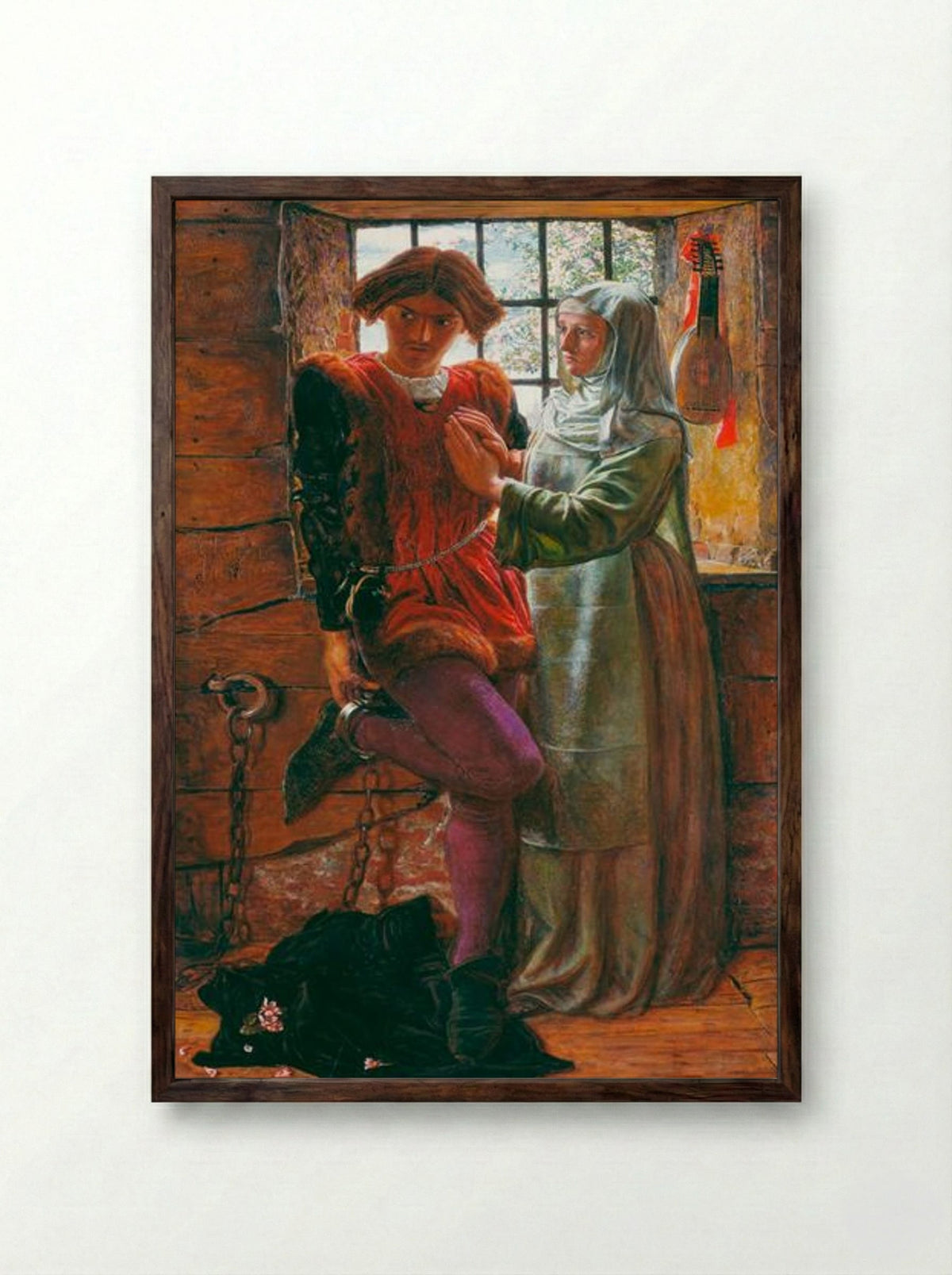 Claudio and Isabella - William Holman Hunt - Framed Print Dark Wood