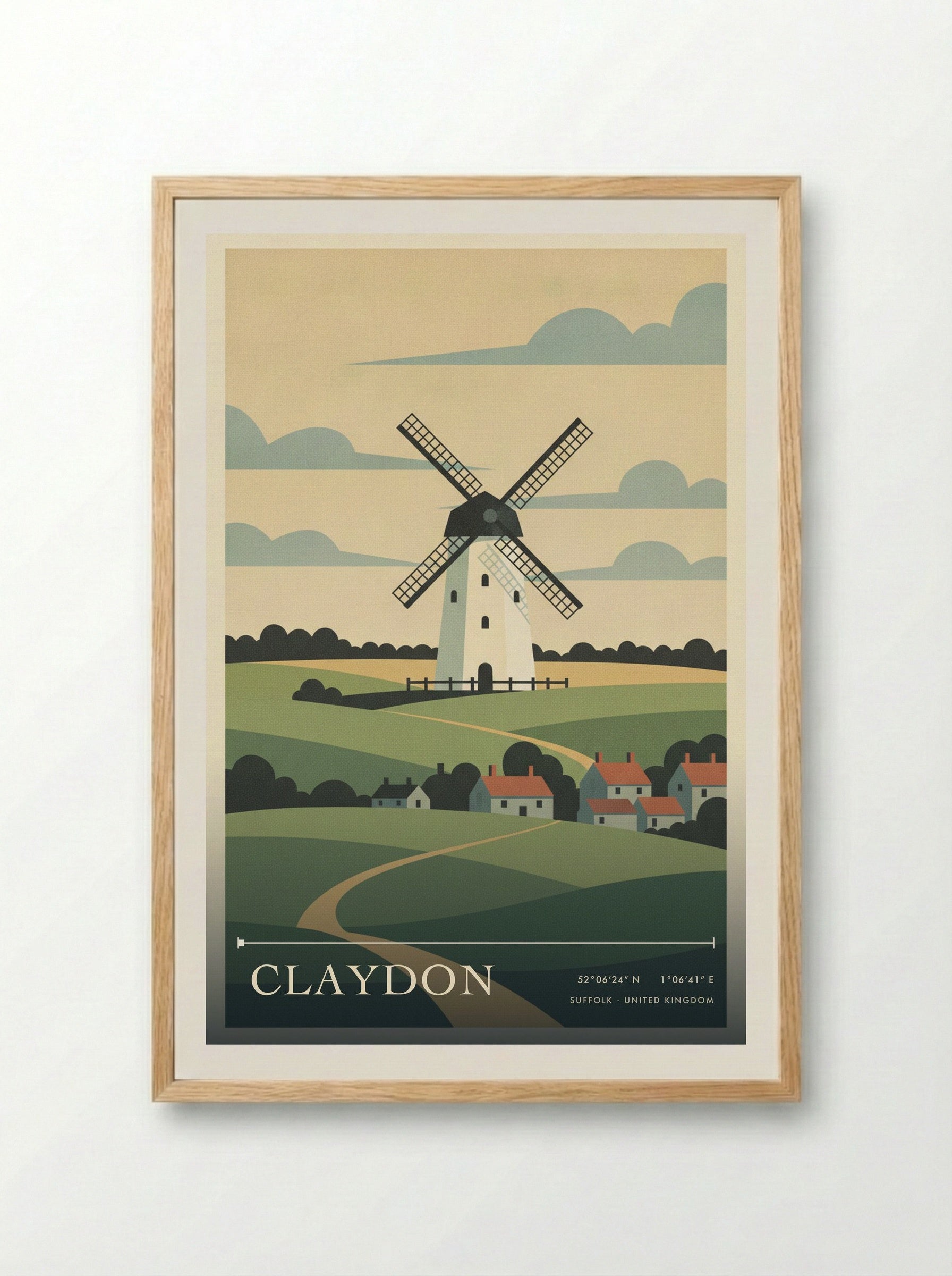 Claydon Suffolk United Kingdom Travel Poster - Framed Print Wood