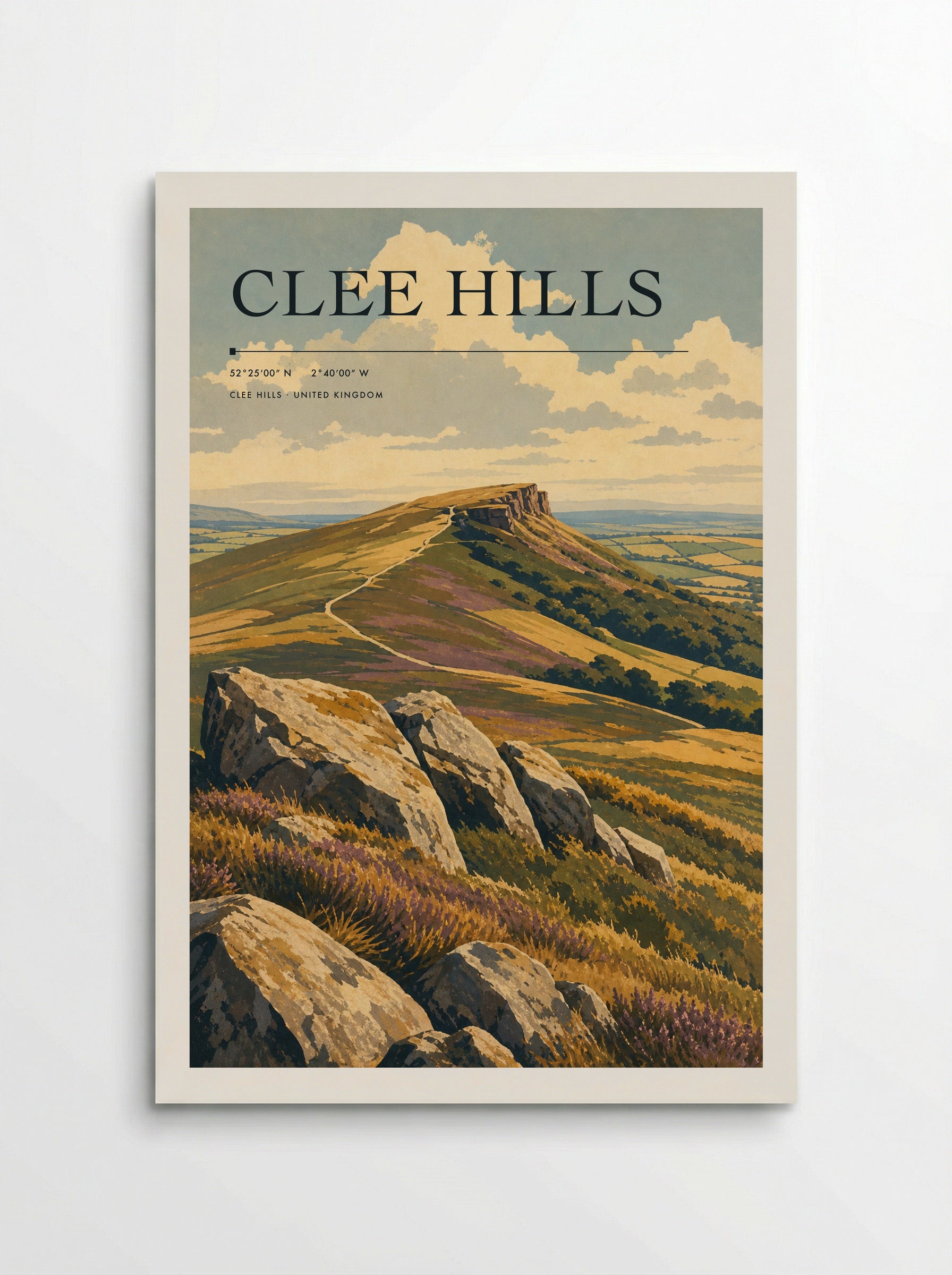 Clee Hills United Kingdom Travel Poster - Poster