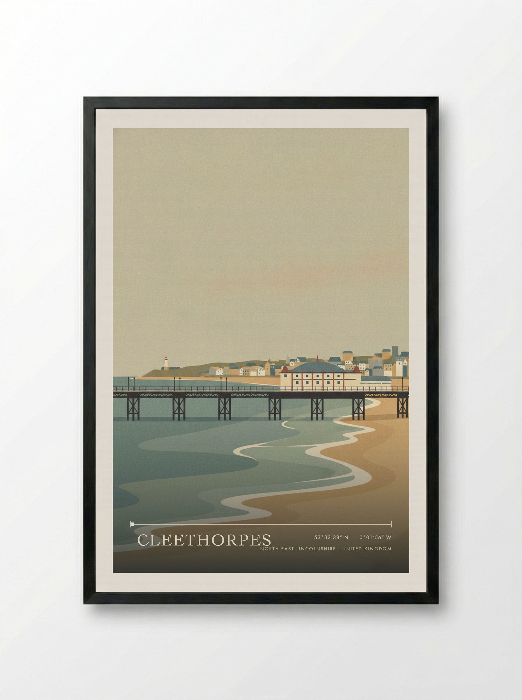 Cleethorpes North East Lincolnshire United Kingdom Travel Poster - Framed Print Black