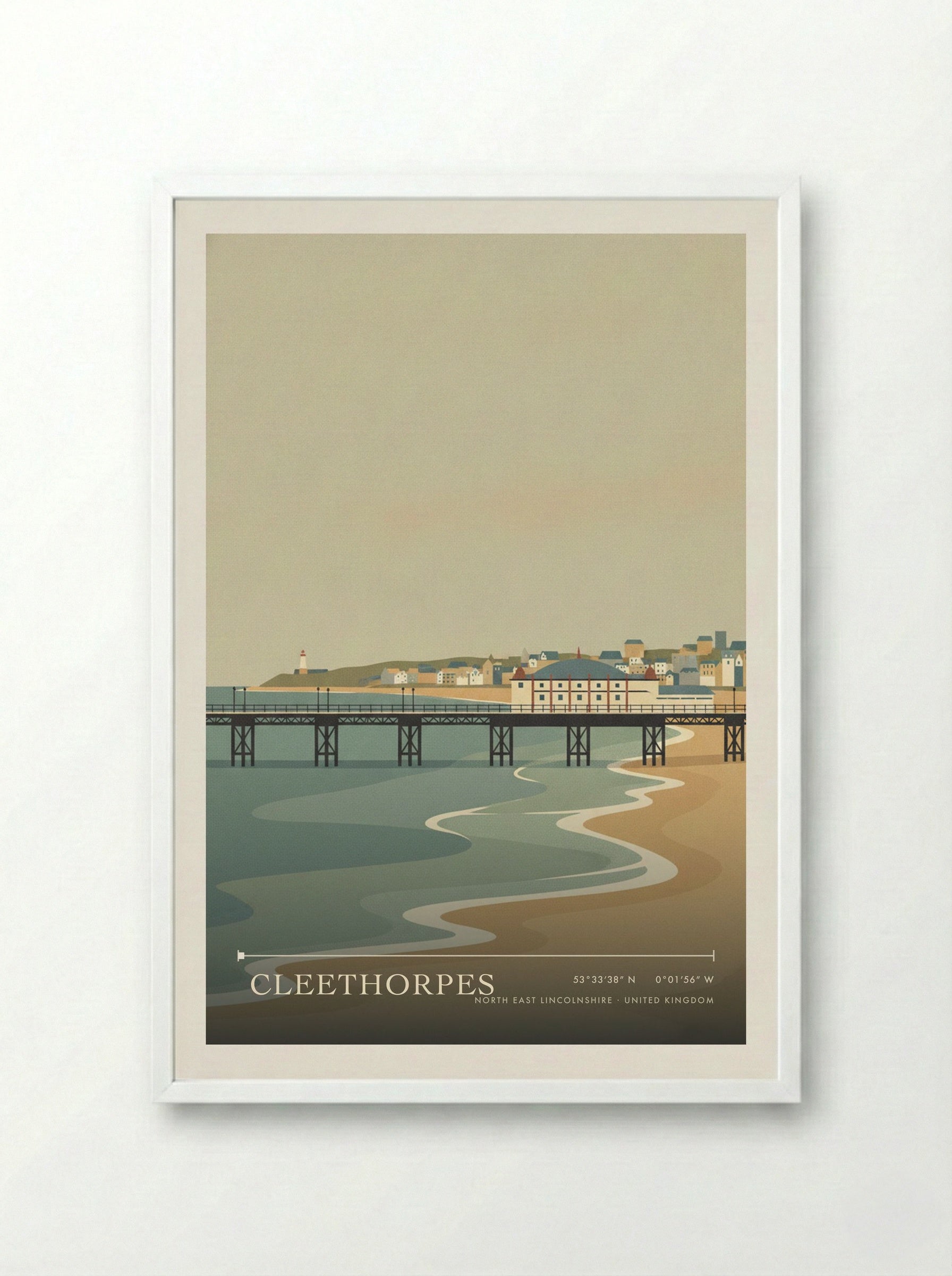 Cleethorpes North East Lincolnshire United Kingdom Travel Poster - Framed Print White