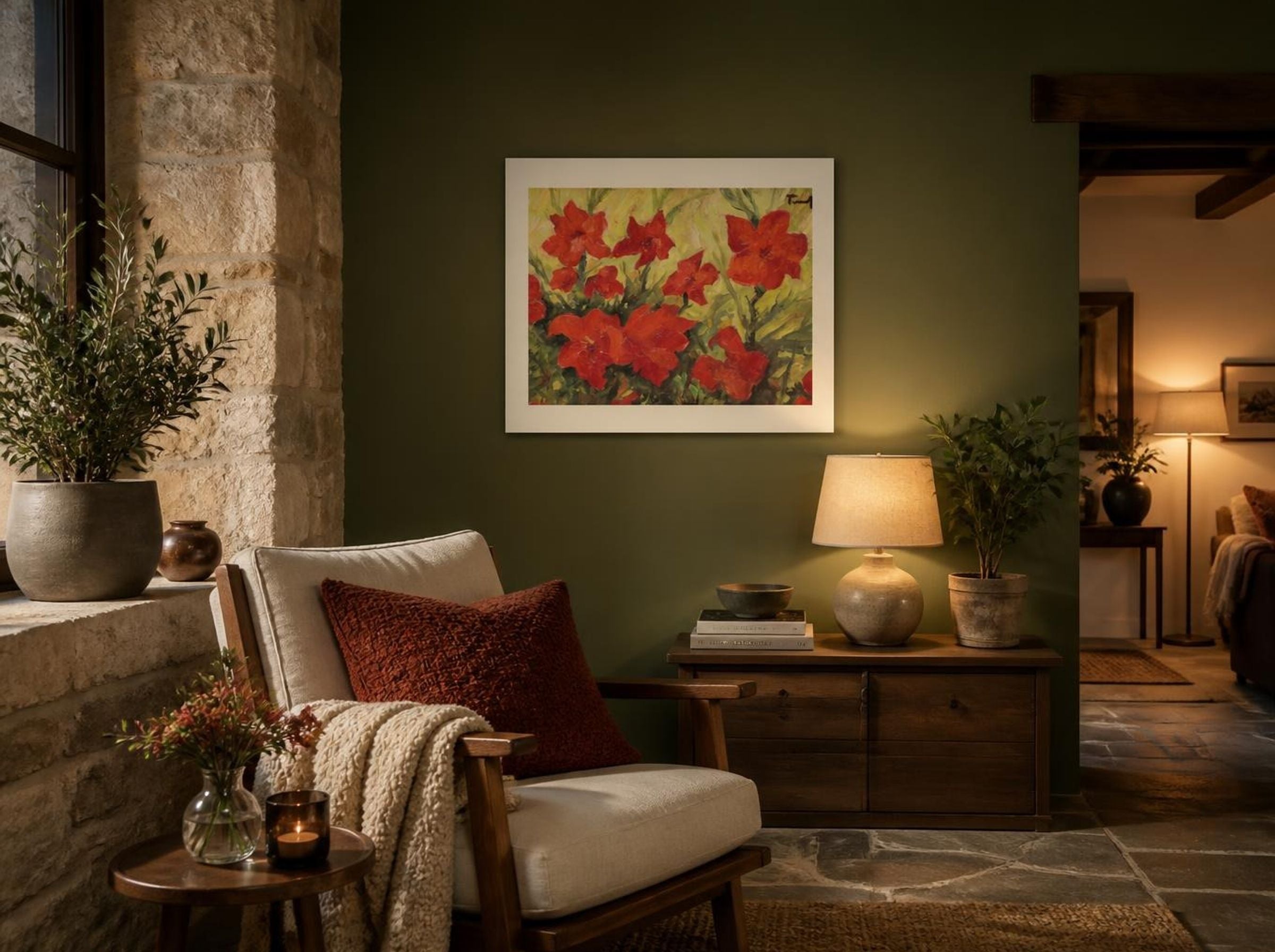 Clematis Red Flowers - Nicolae Tonitza - Lifestyle