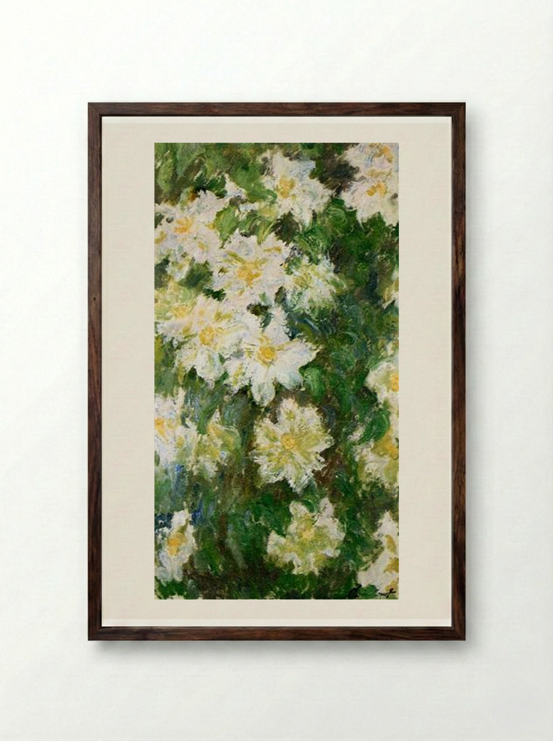 Clematis - Claude Monet - Framed Print Dark Wood