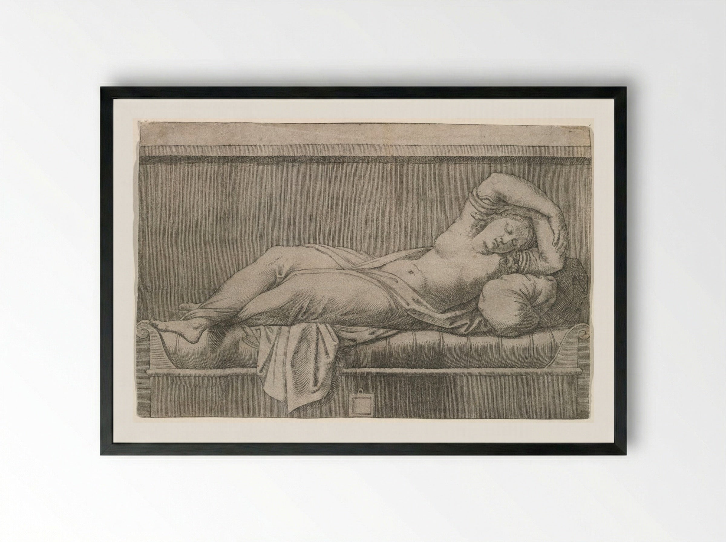 Cleopatra - Marcantonio Raimondi - Framed Print Black