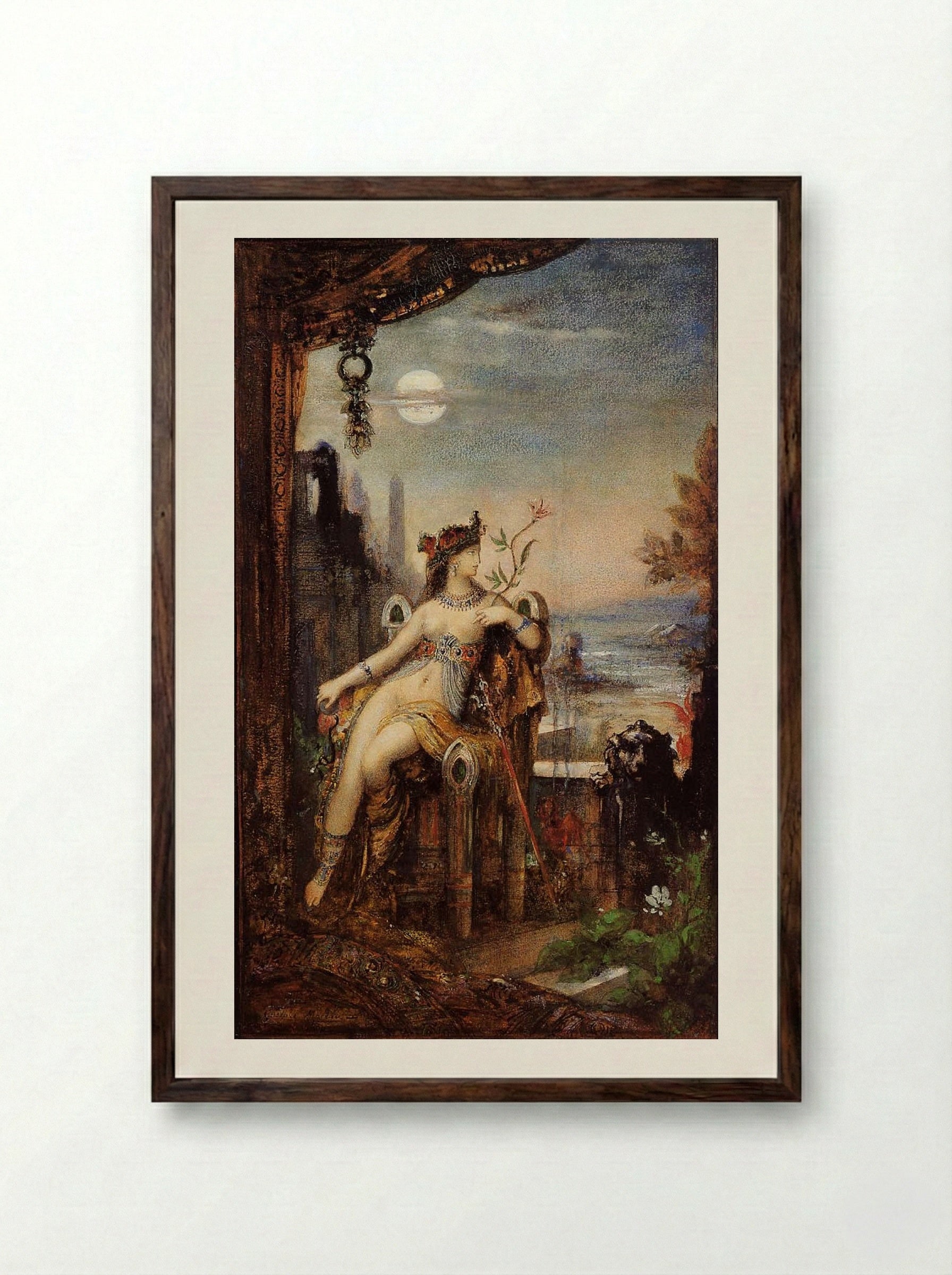 Cleopatra - Gustave Moreau - Framed Print Dark Wood