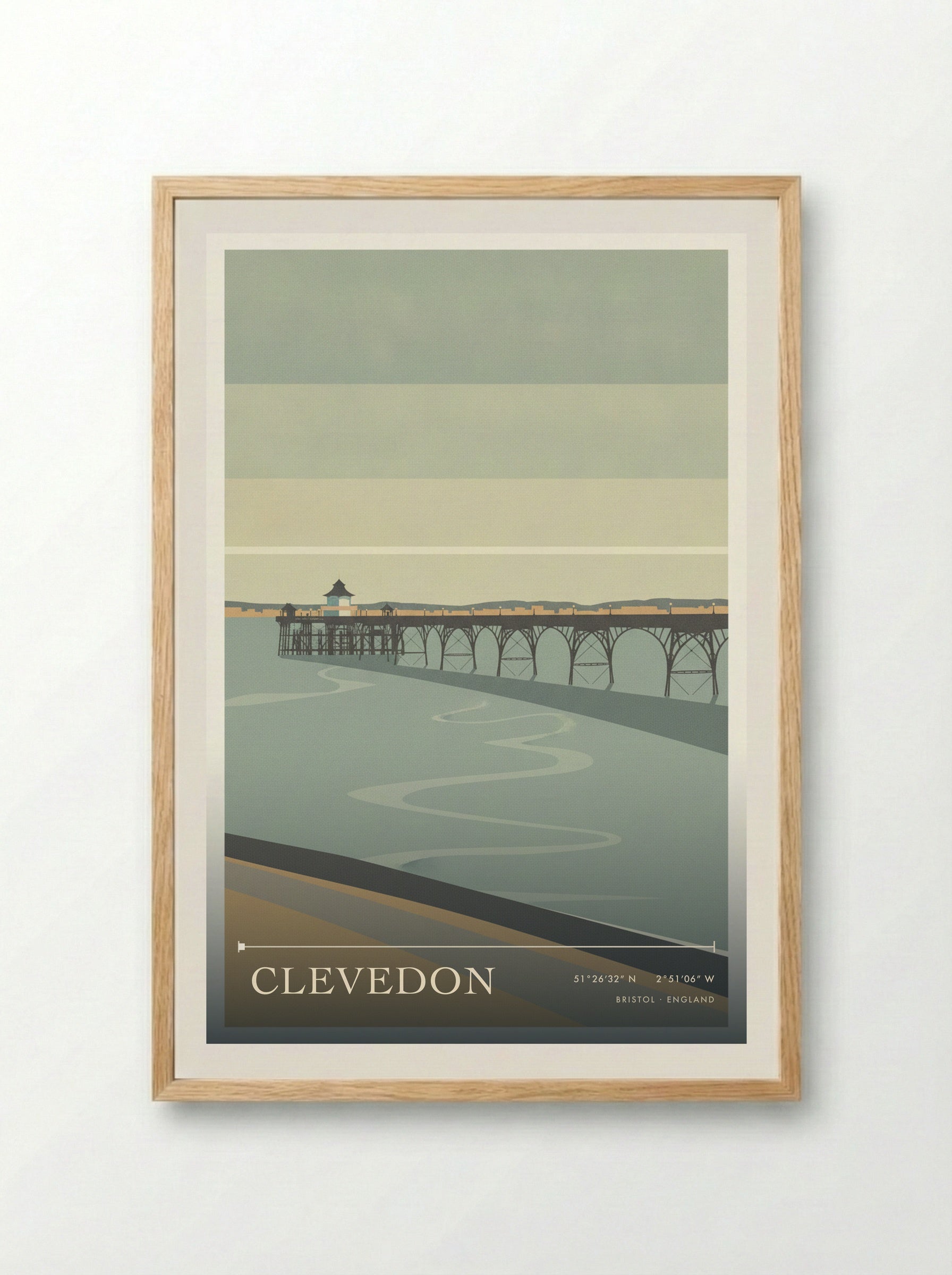 Clevedon Bristol England Travel Poster - Framed Print Wood
