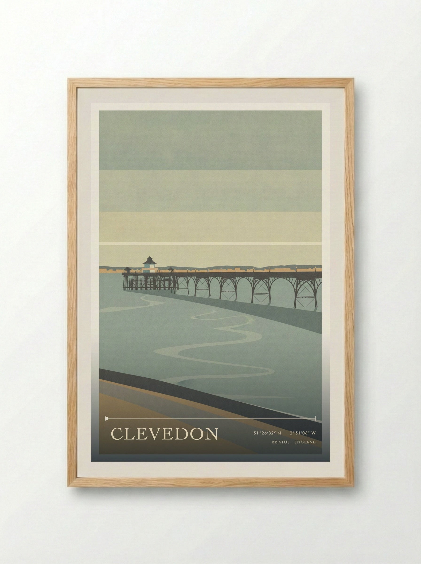 Clevedon Bristol England Travel Poster - Framed Print Wood