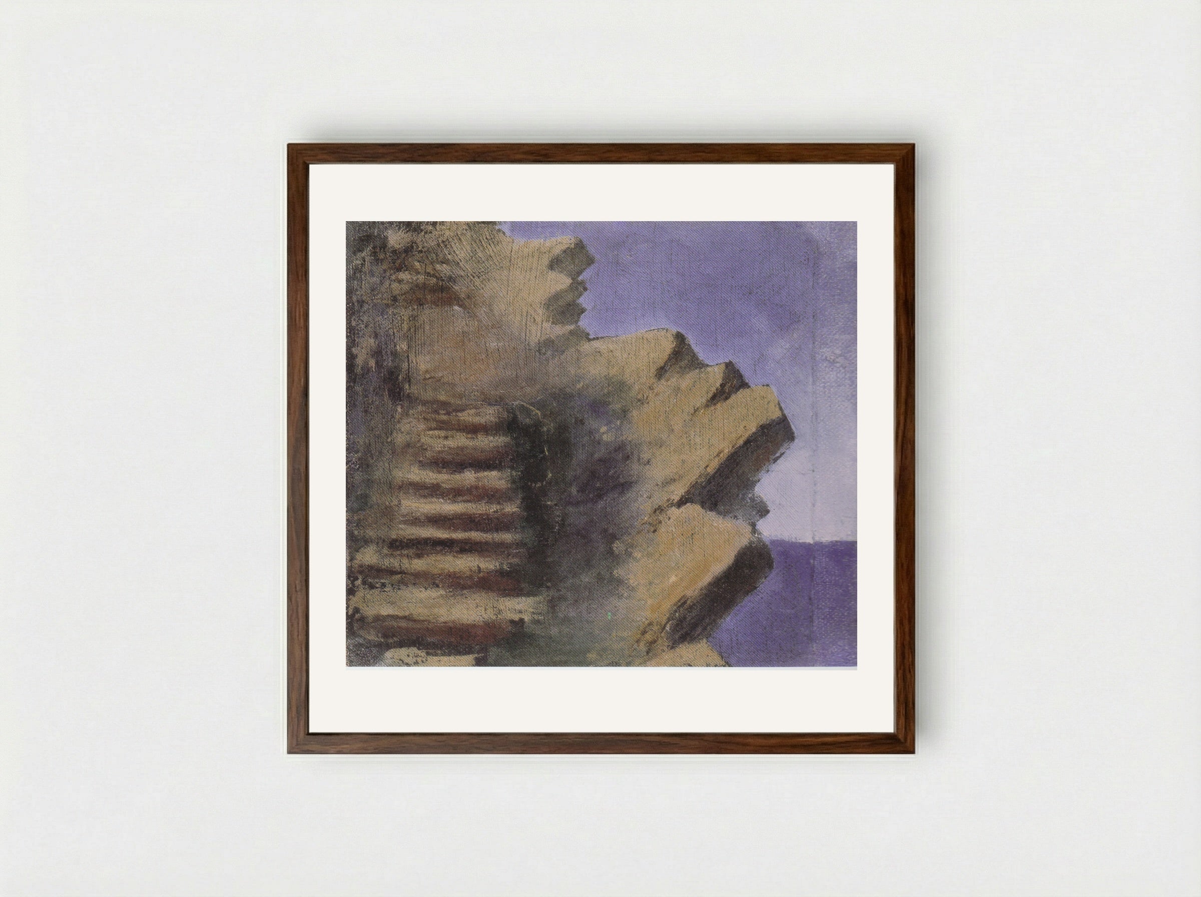 Cliff at the Seaside - Mikalojus Konstantinas Čiurlionis - Framed Print Dark Wood