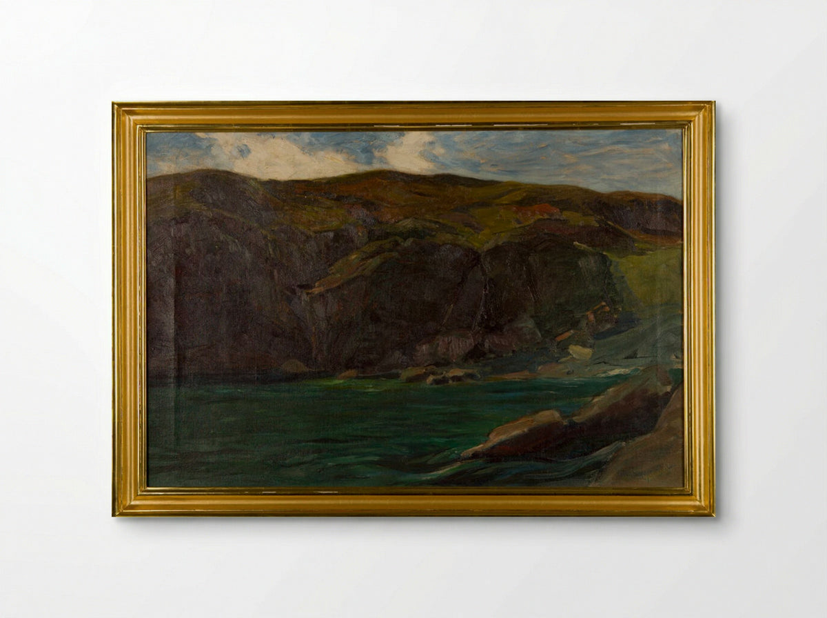 Cliffs and Sea at Ogunquit, Maine - Charles Herbert Woodbury - Poster
