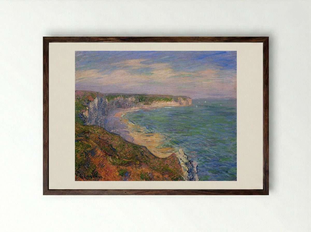 Cliffs at Fecamp in Normandy - Gustave Loiseau - Framed Print Dark Wood