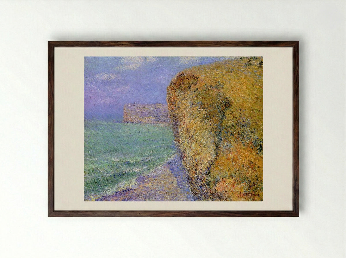 Cliffs at Grainval - Gustave Loiseau - Framed Print Dark Wood