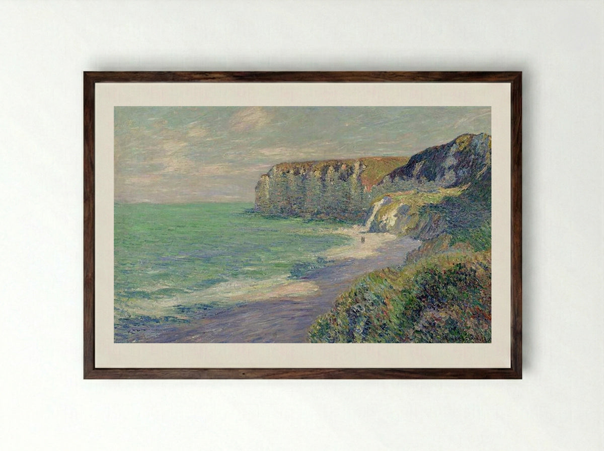 Cliffs at Saint Jouin - Gustave Loiseau - Framed Print Dark Wood