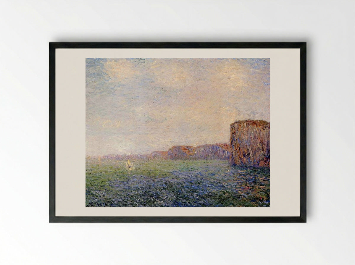 Cliffs by the Sea - Gustave Loiseau - Framed Print Black