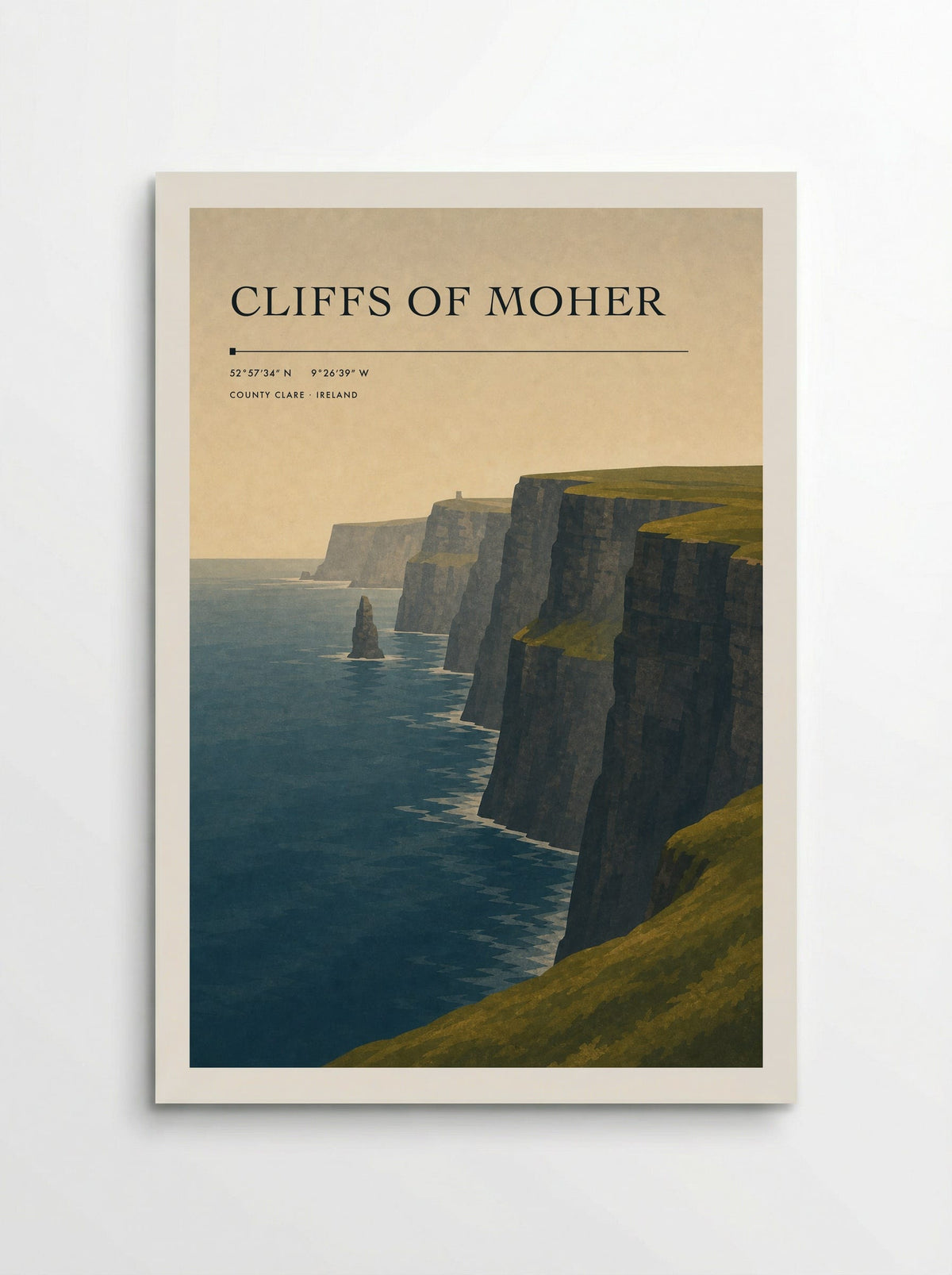 Cliffs of Moher, Ireland travel poster print