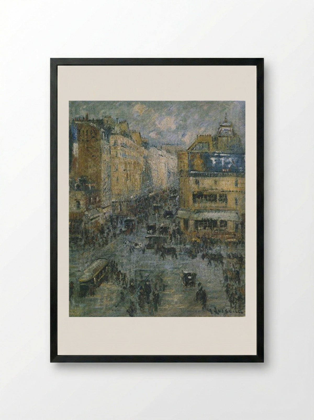 Clignancourt Street in Paris - Gustave Loiseau - Framed Print Black