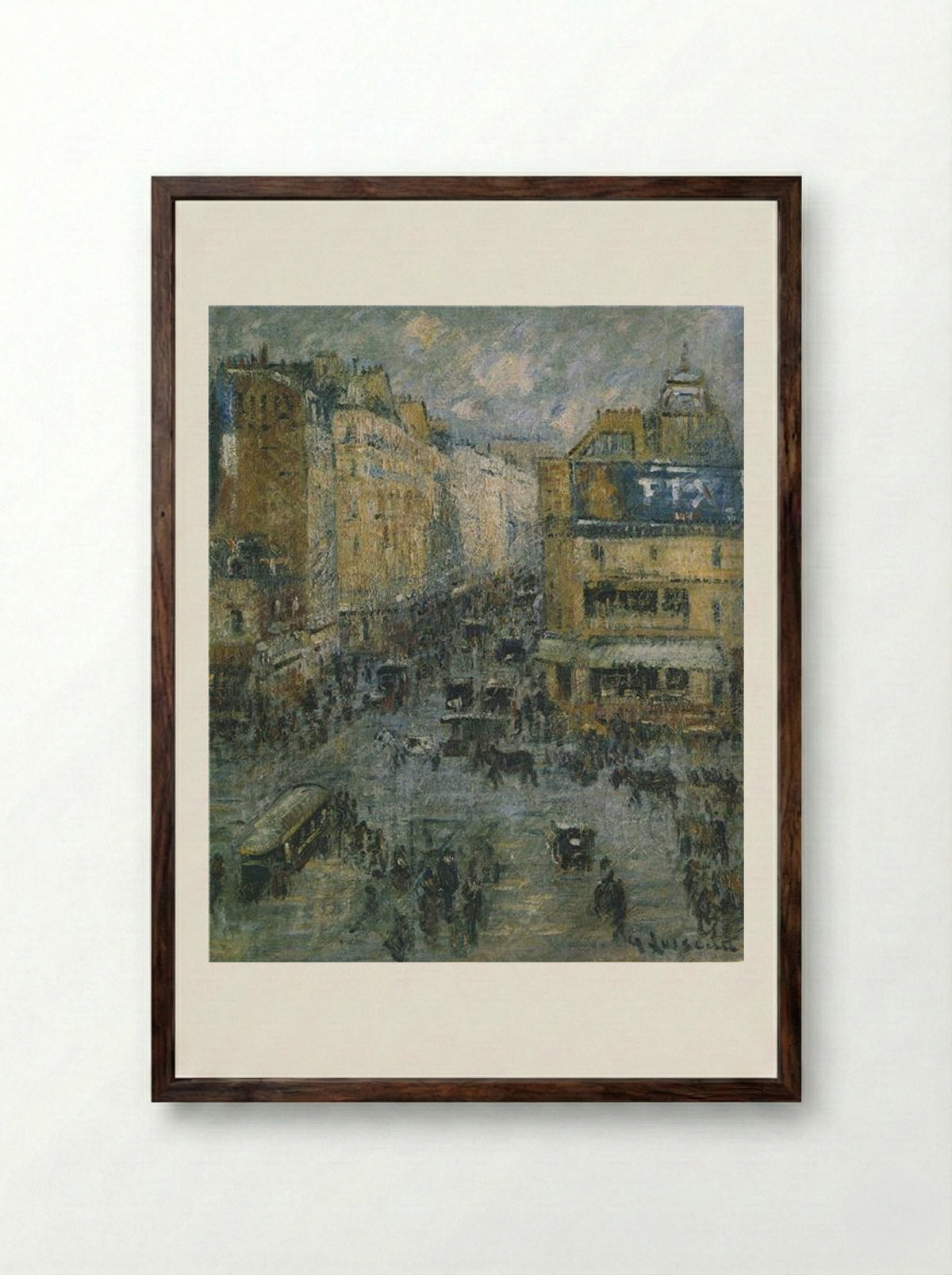Clignancourt Street in Paris - Gustave Loiseau - Framed Print Dark Wood