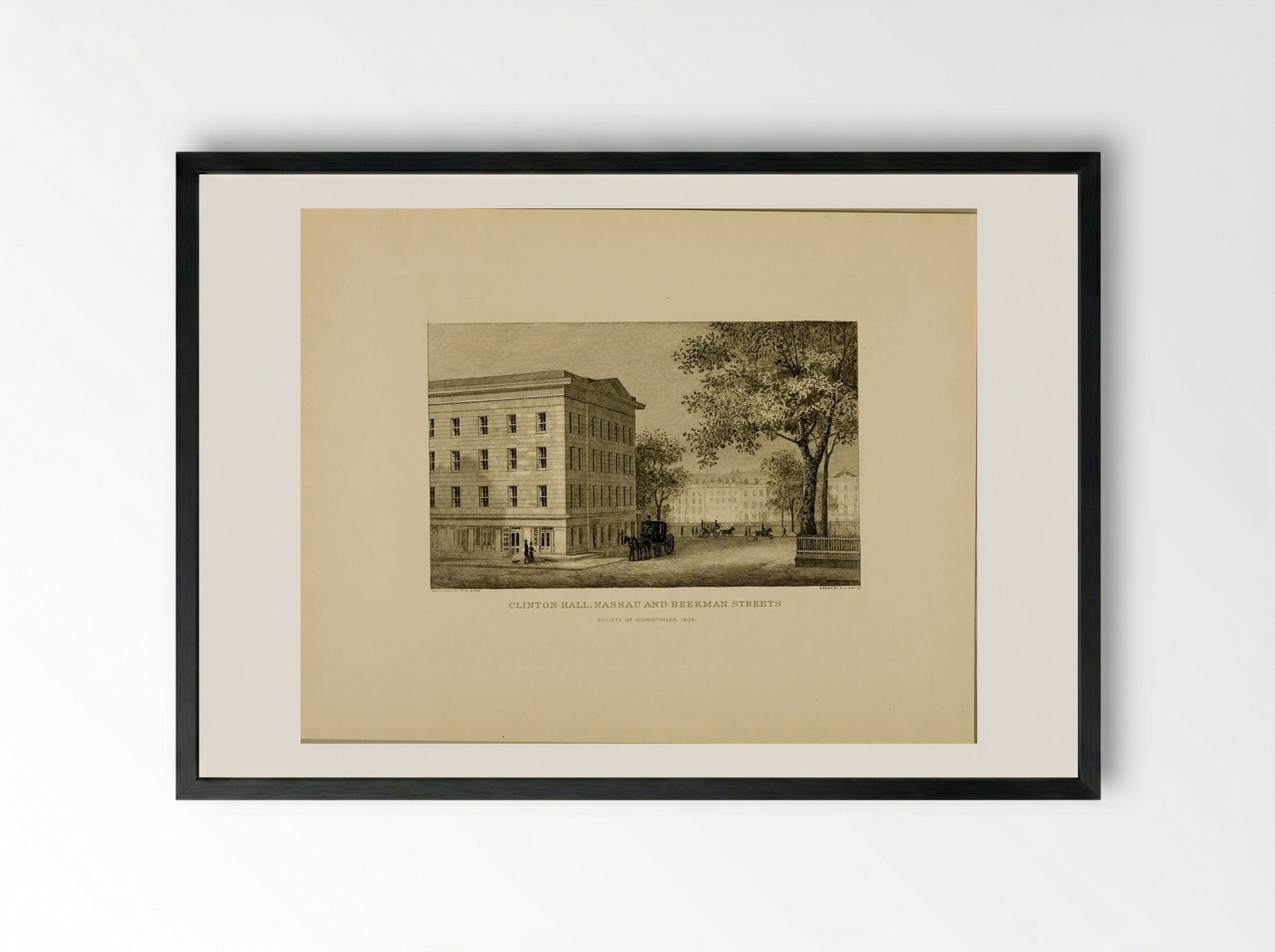 Clinton Hall, Nassau and Beekman Streets - Sidney L. Smith - Framed Print Black