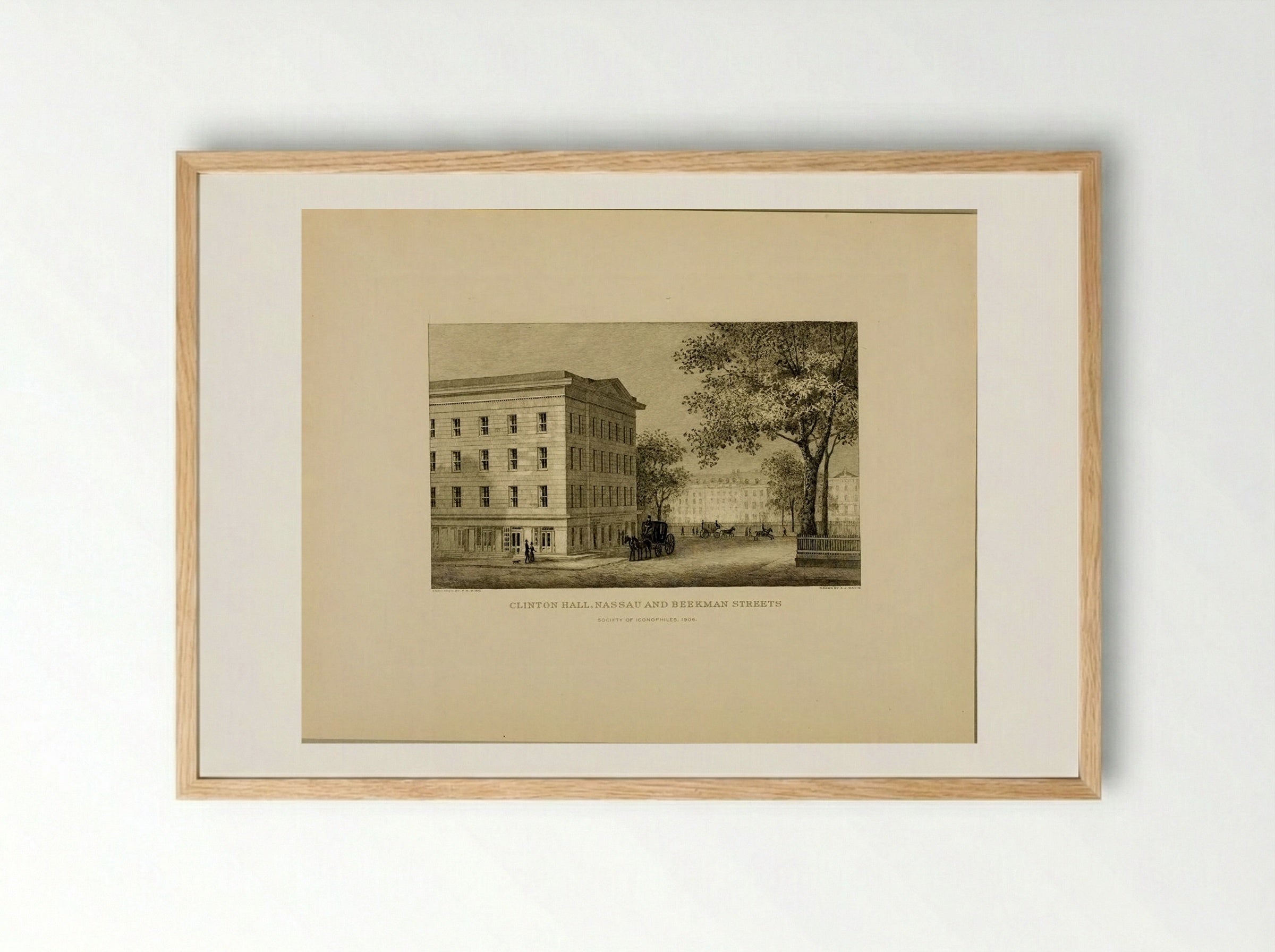 Clinton Hall, Nassau and Beekman Streets - Sidney L. Smith - Framed Print Wood
