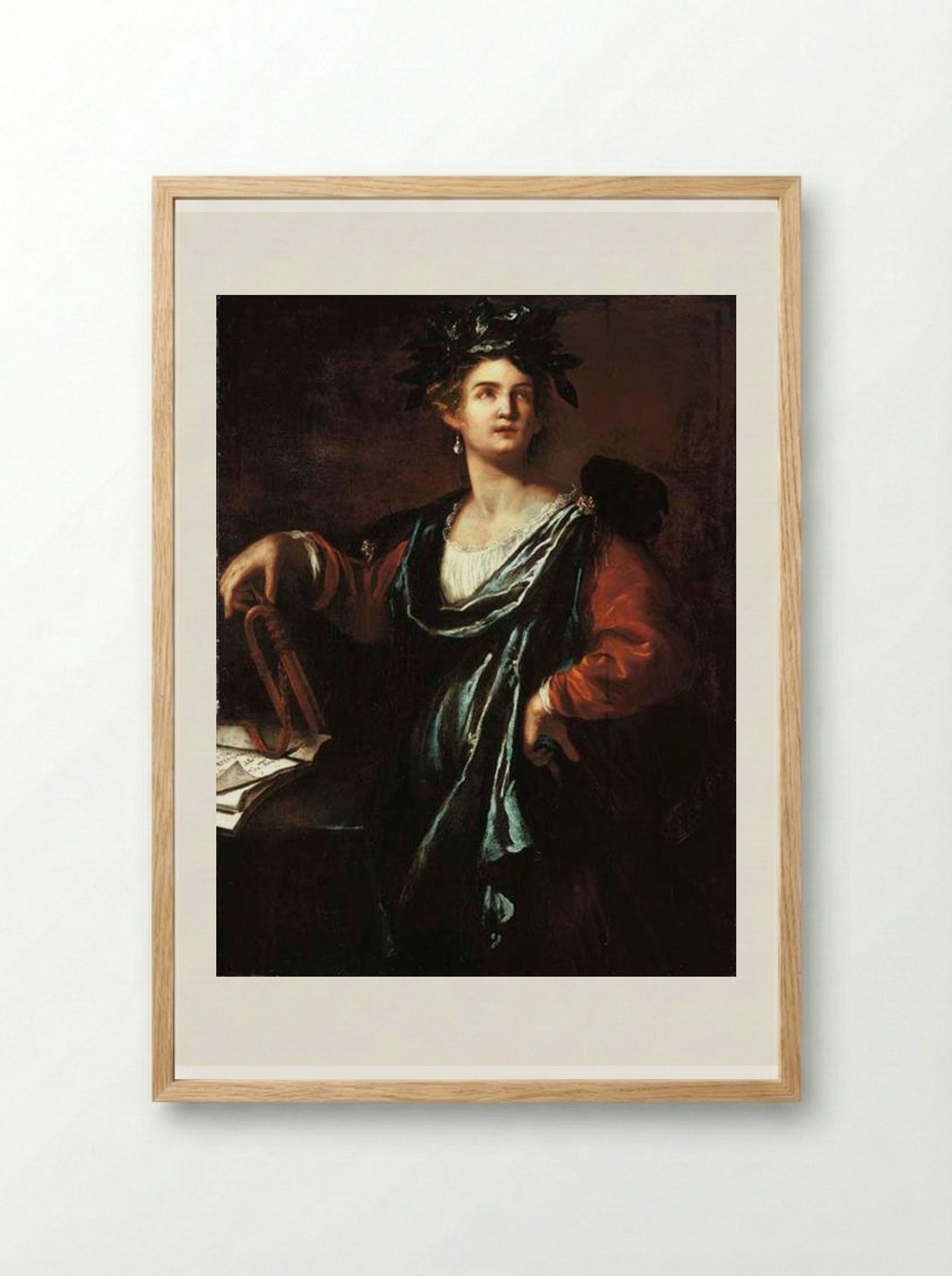 Clio, the Muse of History - Artemisia Gentileschi - Framed Print Wood